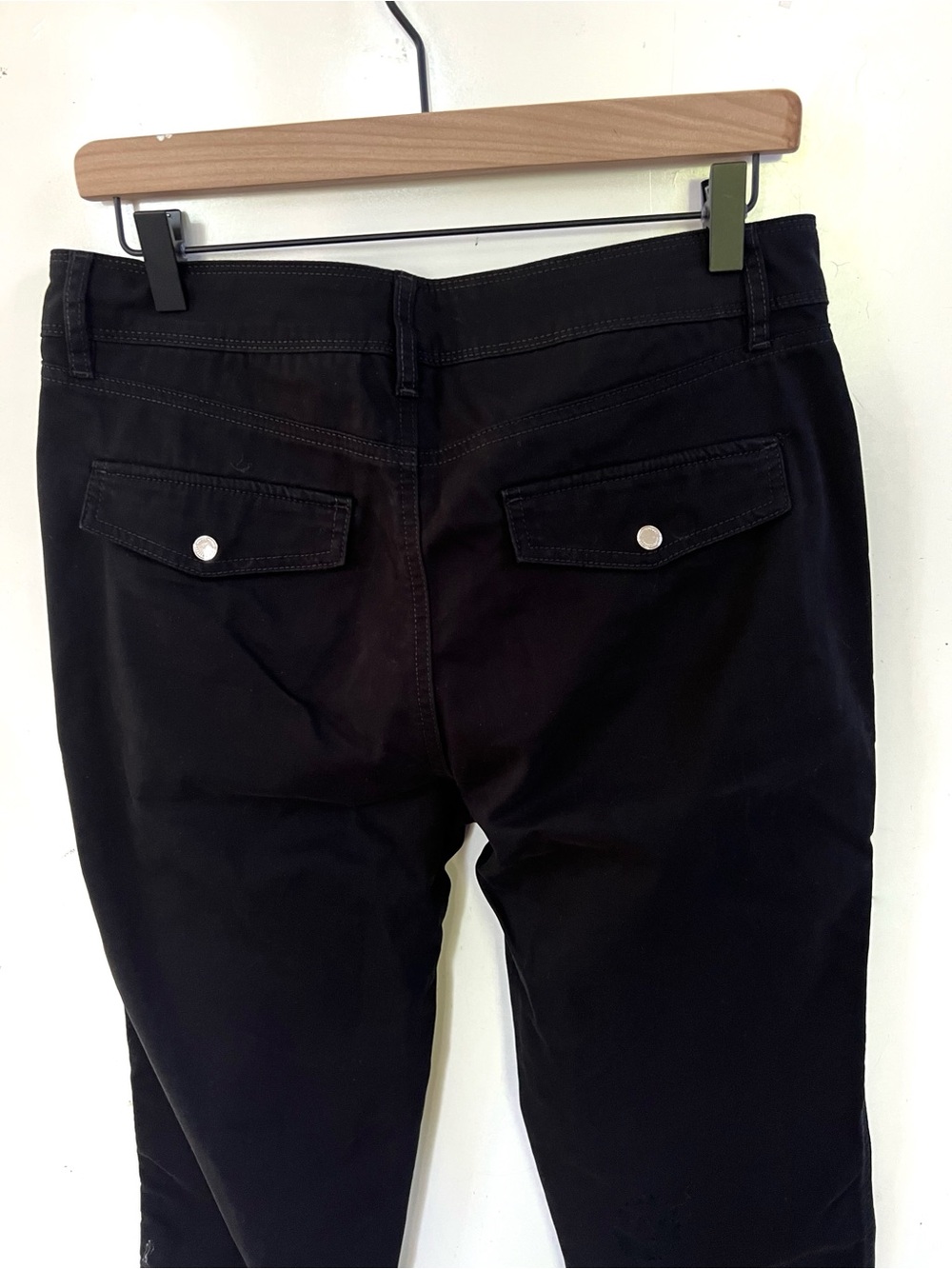 WHBM White House Black Market Black Ankle Pants Straight Leg Utility Size 8 - Picture 4 of 6